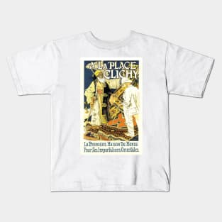 A LA PLACE CLICHY PARIS Vintage French Poster by Eugene Grasset Kids T-Shirt